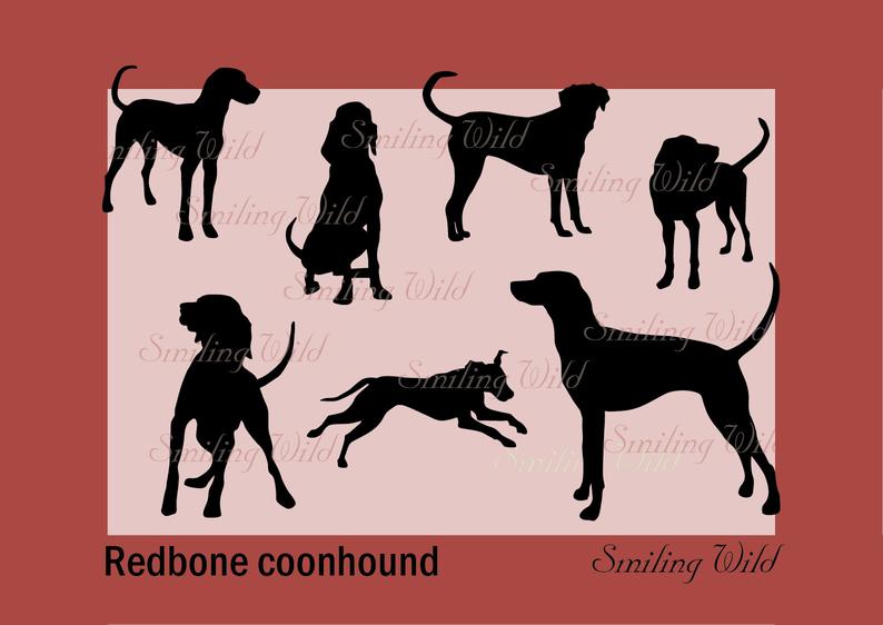 794x562 Redbone Coonhound Dog Clipart Vector Graphic Art Redbone Etsy