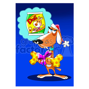 300x300 Vector Cartoon Dog Clipart Dreaming Of Dog Food Royalty Free Gif