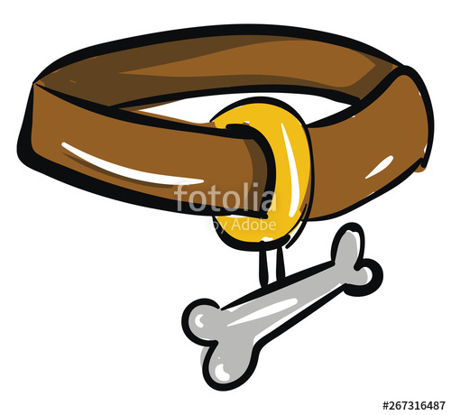 500x460 Cute Dog Collar, Vector Or Color Illustration Stock Image