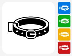 235x185 Dog Collar Icon Flat Graphic Design Vector Art Illustration
