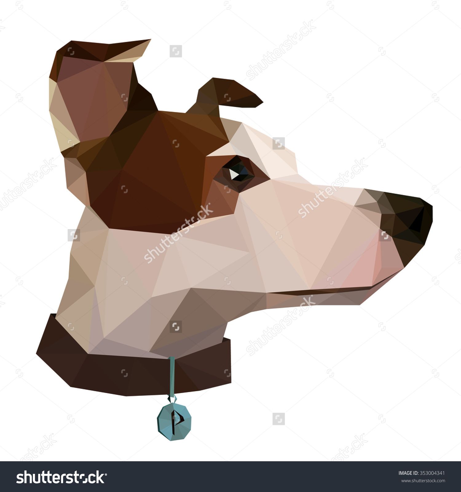 1500x1600 Flat Low Poly Vector Illustration Of Jack Russel Terrier Wearing
