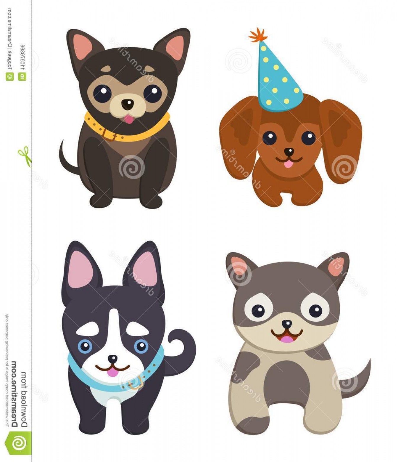 1345x1560 Set Color Smiling Dogs Vector Illustration Happy Puppies Sparkling