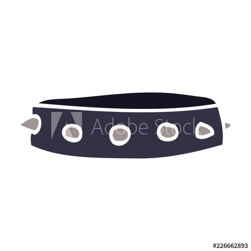 500x500 Cartoon Doodle Spiked Dog Collar