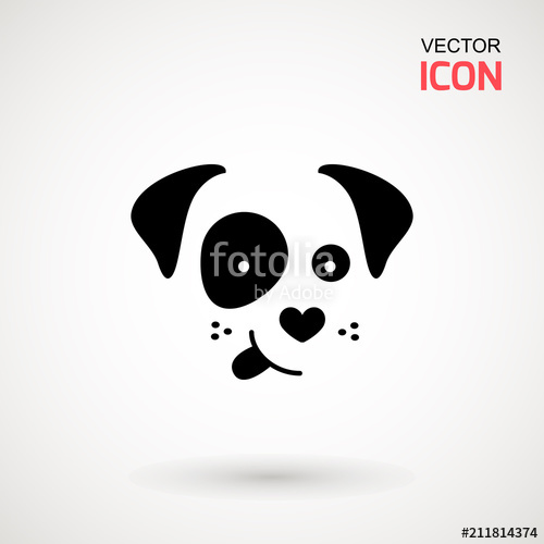 Dog Head Icon Flat Style Cartoon Dog Face Vector Illustration 500x500 Dog Head Icon Flat Style Cartoon Dog Face Vector Illustration