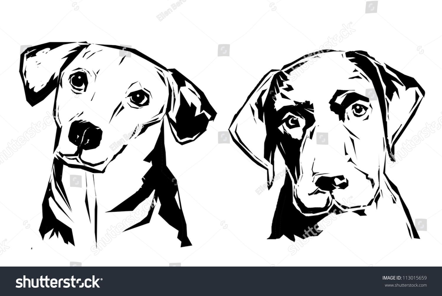 Vector Image Of Dog Faces 1500x1005 Vector Image Of Dog Faces