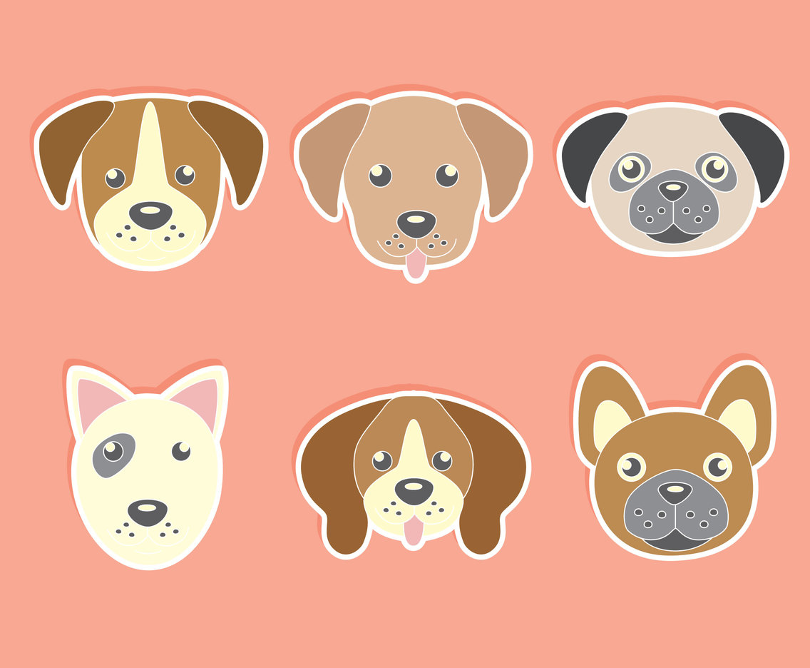 Cute Dog Face Collection Vector Vector Art Graphics 1136x936 Cute Dog Face Collection Vector Vector Art Graphics
