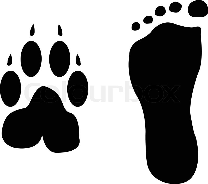 800x706 Dog And Man Footprints Silhouette