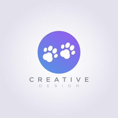 490x490 Animal Dog Footprint Vector Illustration Design Clipart Symbol