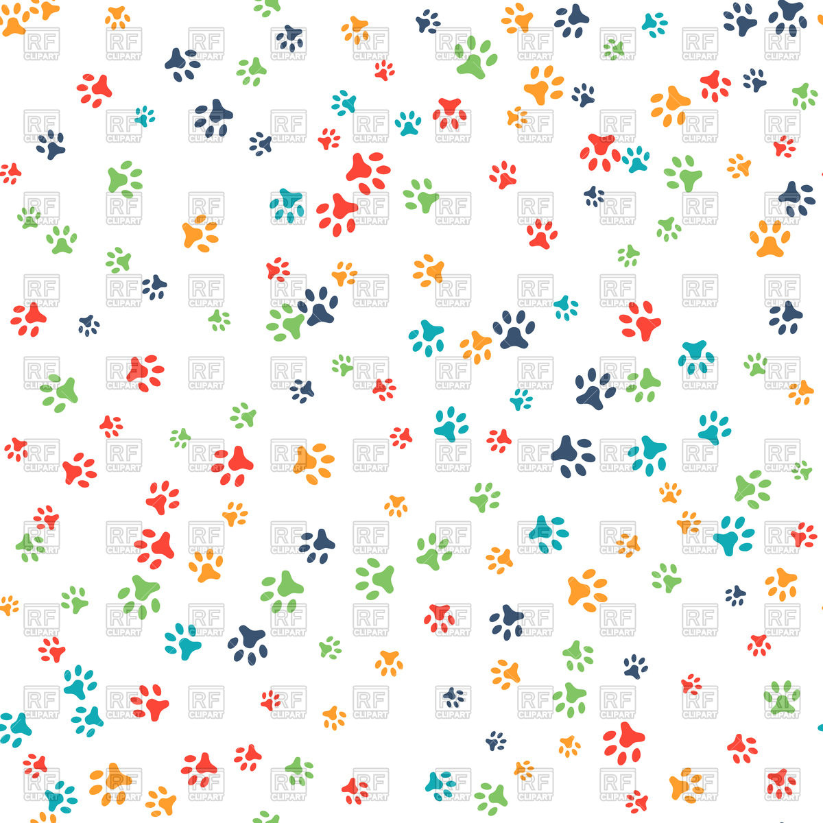 1200x1200 Seamless Pattern With Cat Or Dog Footprints Vector Image