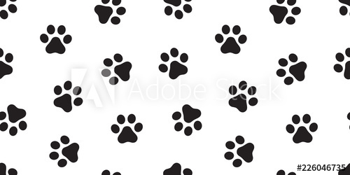 500x250 Dog Paw Seamless Pattern Footprint Vector French Bulldog Tile