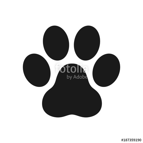 500x500 Paw Icon Dog Paw Cat Paw Logo Footprint Vector Illustration Stock