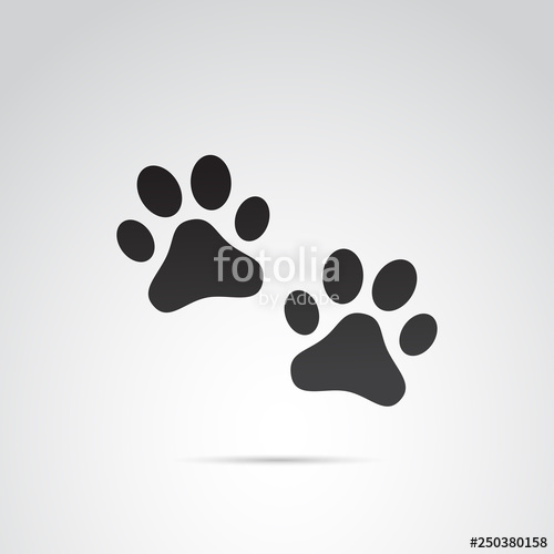 500x500 Dog, Animal Footprints Vector Icon Stock Image And Royalty Free