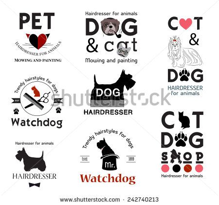 Set Pet Grooming, Beauty And Hair Salon, Logo, Labels, Badges 450x421 Set Pet Grooming, Beauty And Hair Salon, Logo, Labels, Badges