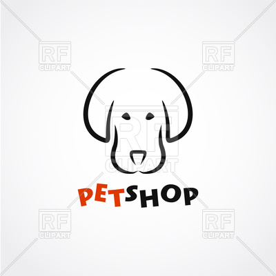 Dog Head Emblem, Silhouette In Line Style Vector Image Of Plants 400x400 Dog Head Emblem, Silhouette In Line Style Vector Image Of Plants