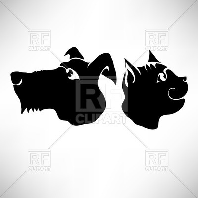 Silhouette Of Sat And Dog Heads Vector Image Of Plants And Animals 400x400 Silhouette Of Sat And Dog Heads Vector Image Of Plants And Animals