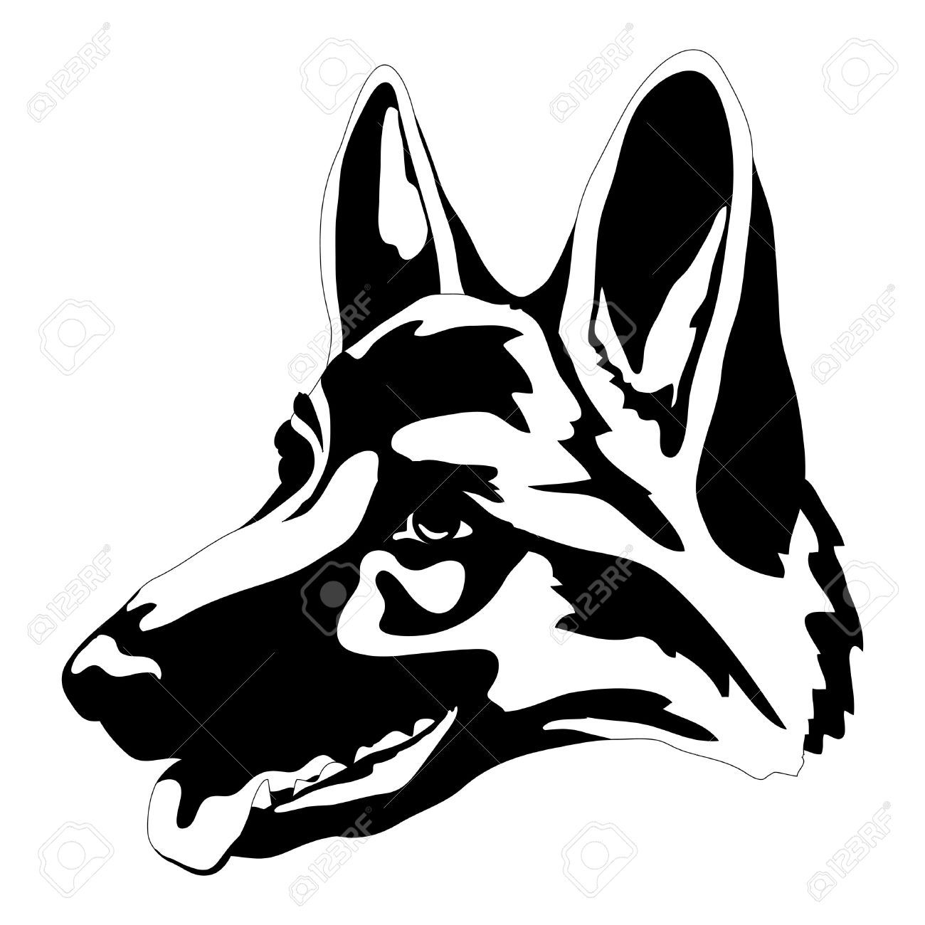 Stock Vector Graphics German Shepherd Tattoo, German Shepherd 1300x1300 Stock Vector Graphics German Shepherd Tattoo, German Shepherd