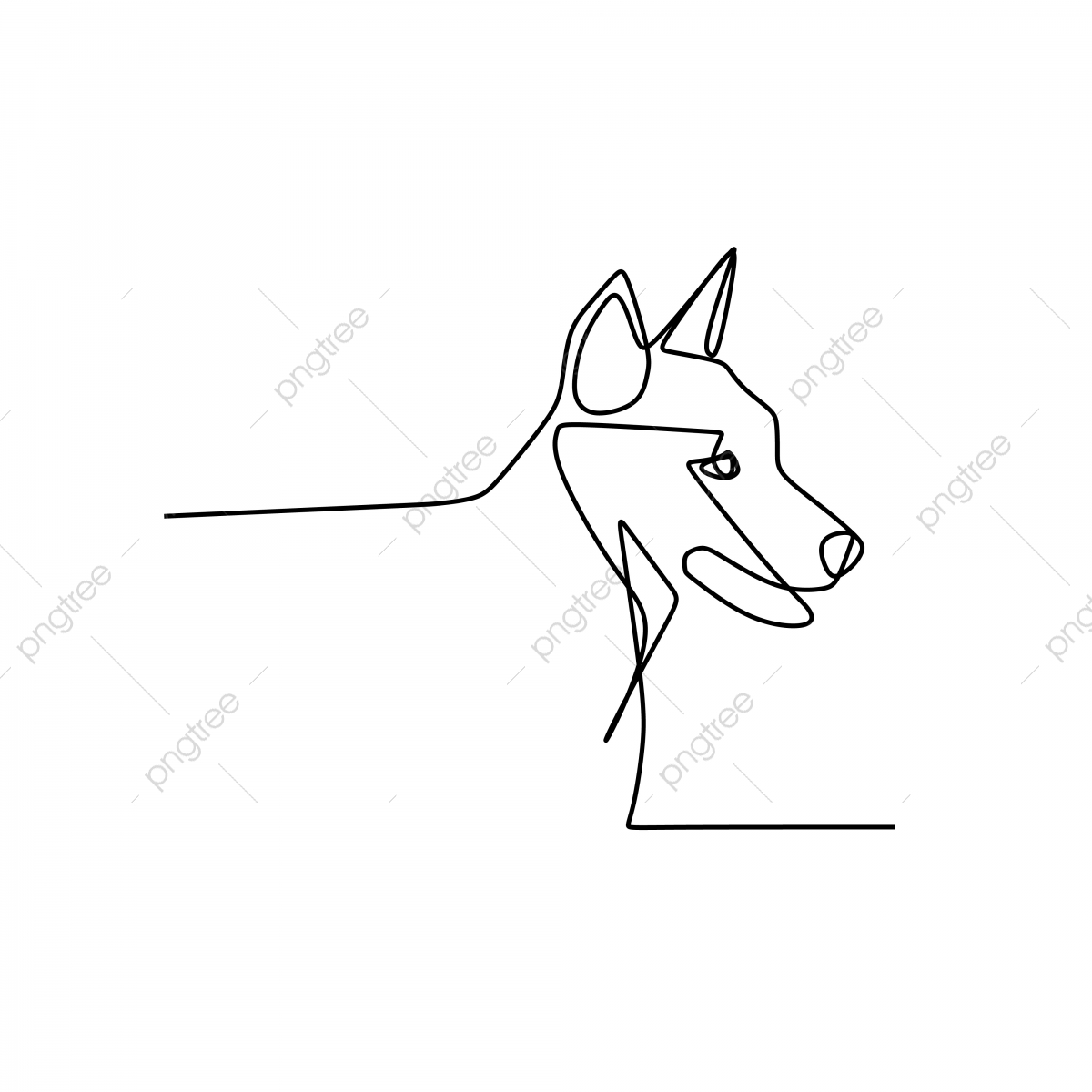 Continuous Line Art Drawing Of Dog Head Vector Illustration 1200x1200 Continuous Line Art Drawing Of Dog Head Vector Illustration