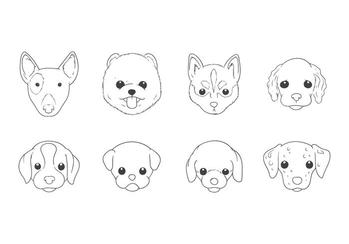 Free Hand Drawing Dog Head Vector 700x490 Free Hand Drawing Dog Head Vector