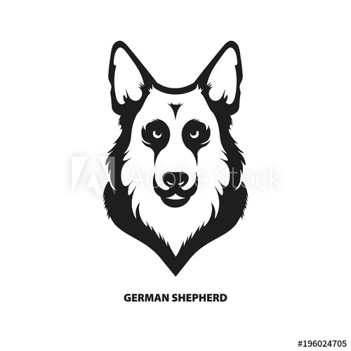 German Shepherd Dog Head Vector Illustration 500x500 German Shepherd Dog Head Vector Illustration