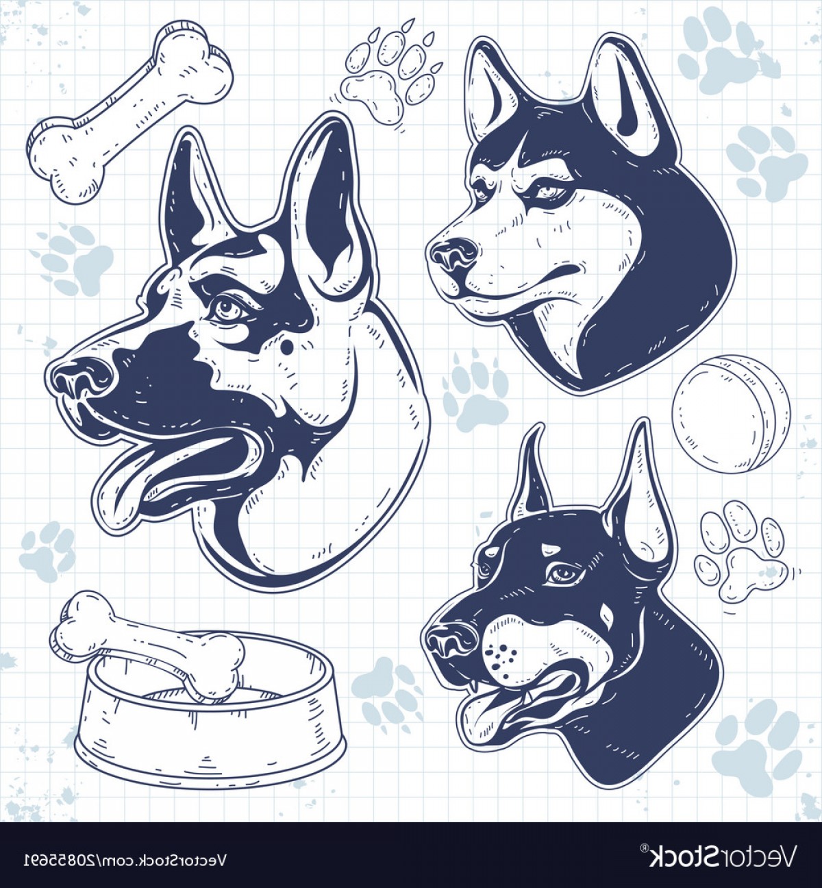 Set Guard Dog Breeds Silhouette Dog Head Vector Catchsplace 1200x1296 Set Guard Dog Breeds Silhouette Dog Head Vector Catchsplace