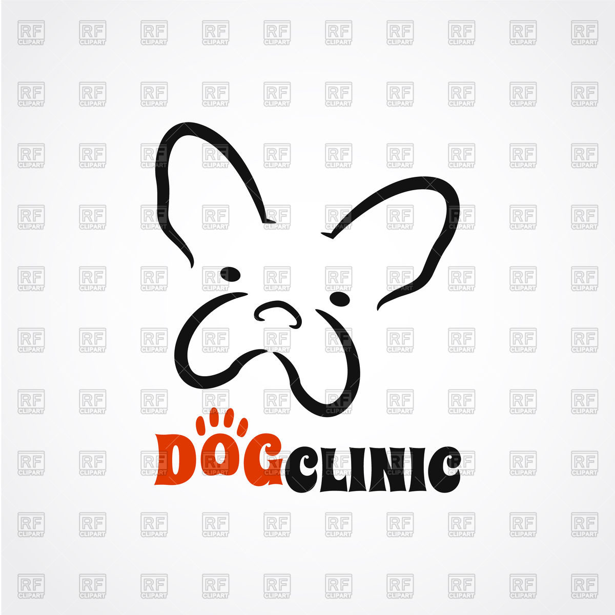 Abstract Dog Vet Clinic Emblem With Funny Dog Head Vector Image 1200x1200 Abstract Dog Vet Clinic Emblem With Funny Dog Head Vector Image