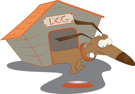 Dog And His Dog House, Vector Illustration Royalty Free Vector 450x313 Dog And His Dog House, Vector Illustration Royalty Free Vector