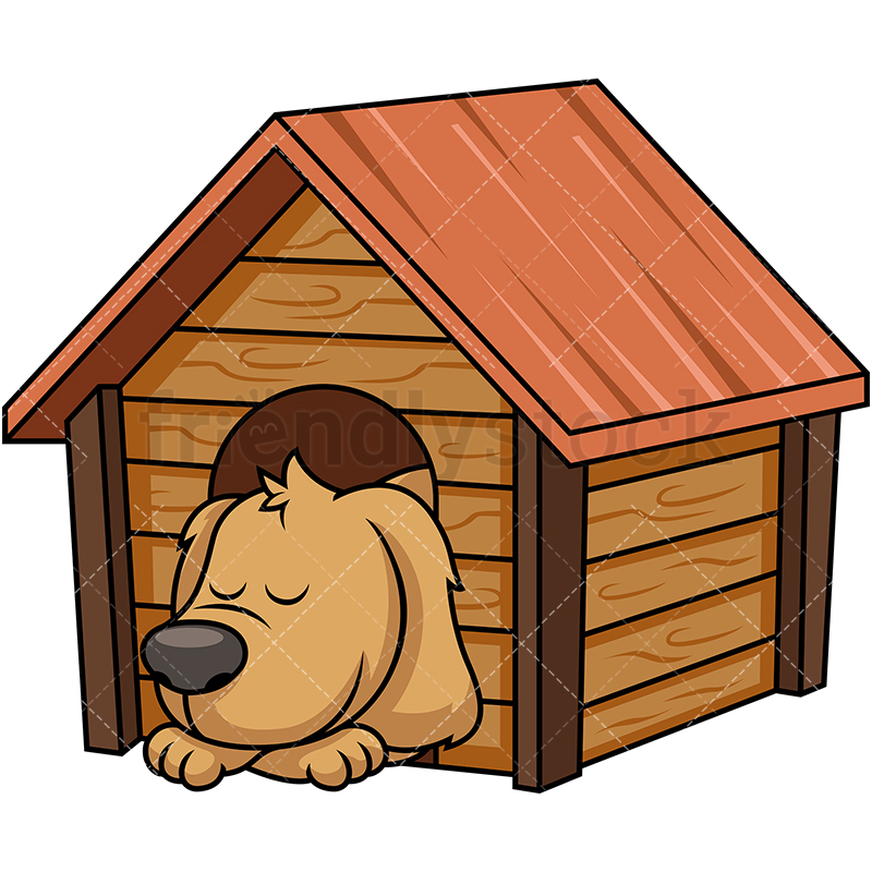 Doggy Sleeping Inside Dog House Cartoon Vector Clipart 800x800 Doggy Sleeping Inside Dog House Cartoon Vector Clipart