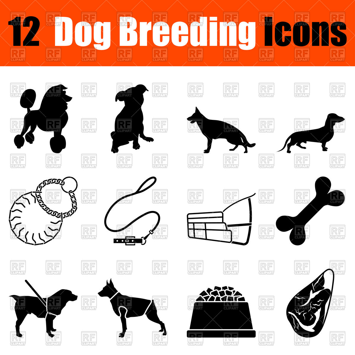 1200x1200 Set Of Dogs Icons Vector Image Of Signs, Symbols, Maps Angelp