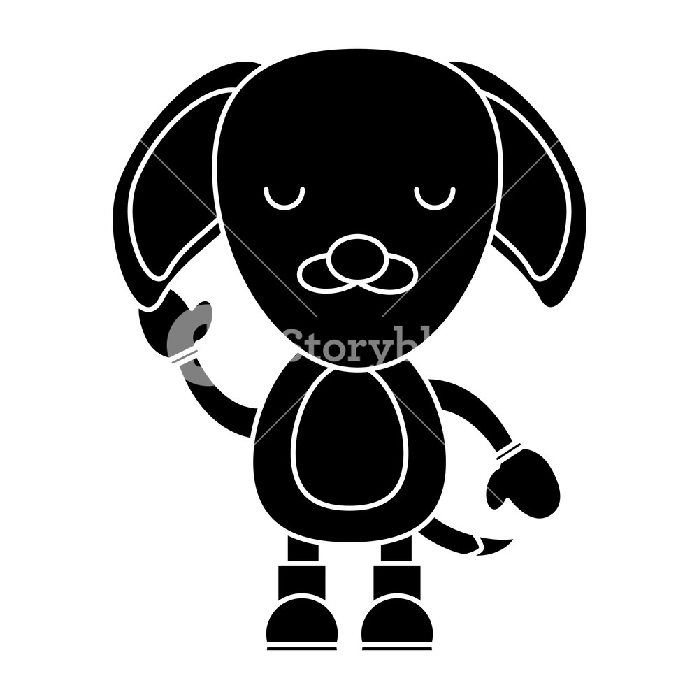 1000x1000 Cute Dog Icon Over White Background, Christmas Animals Concept