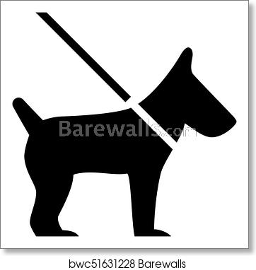 Dog On Leash Vector Icon, Art Print Barewalls Posters Prints 362x382 Dog On Leash Vector Icon, Art Print Barewalls Posters Prints