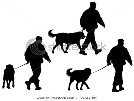 Vector Image Of Police Man With A Dog On A Leash 450x339 Vector Image Of Police Man With A Dog On A Leash