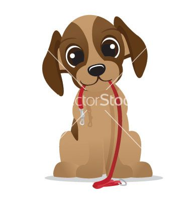 Cute Puppy Dog With Leash Vector 380x400 Cute Puppy Dog With Leash Vector