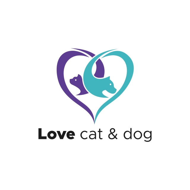 640x640 Love Cat And Dog Logo Vector Template For Free Download