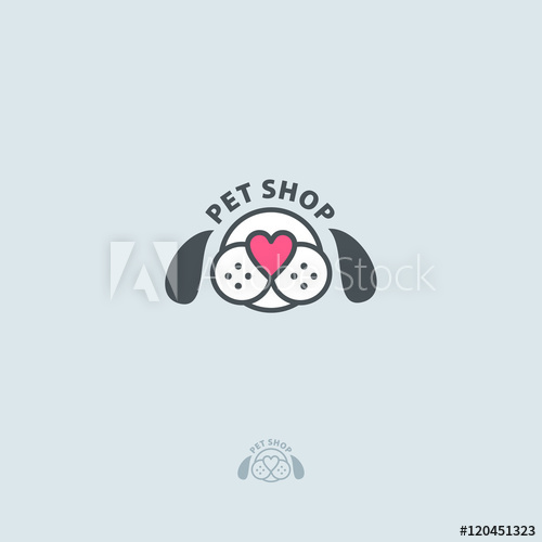 Pet Shop Vector Logo Dog Head And Nose In The Shape Of A Heart 500x500 Pet Shop Vector Logo Dog Head And Nose In The Shape Of A Heart