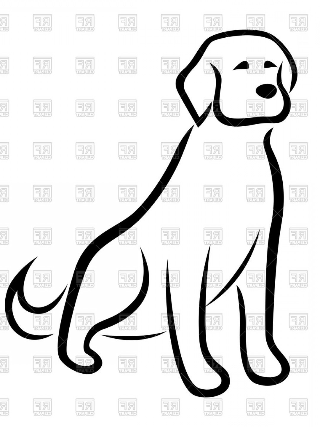 1080x1440 Funny Dog Black Outline Vector Clipart Soidergi