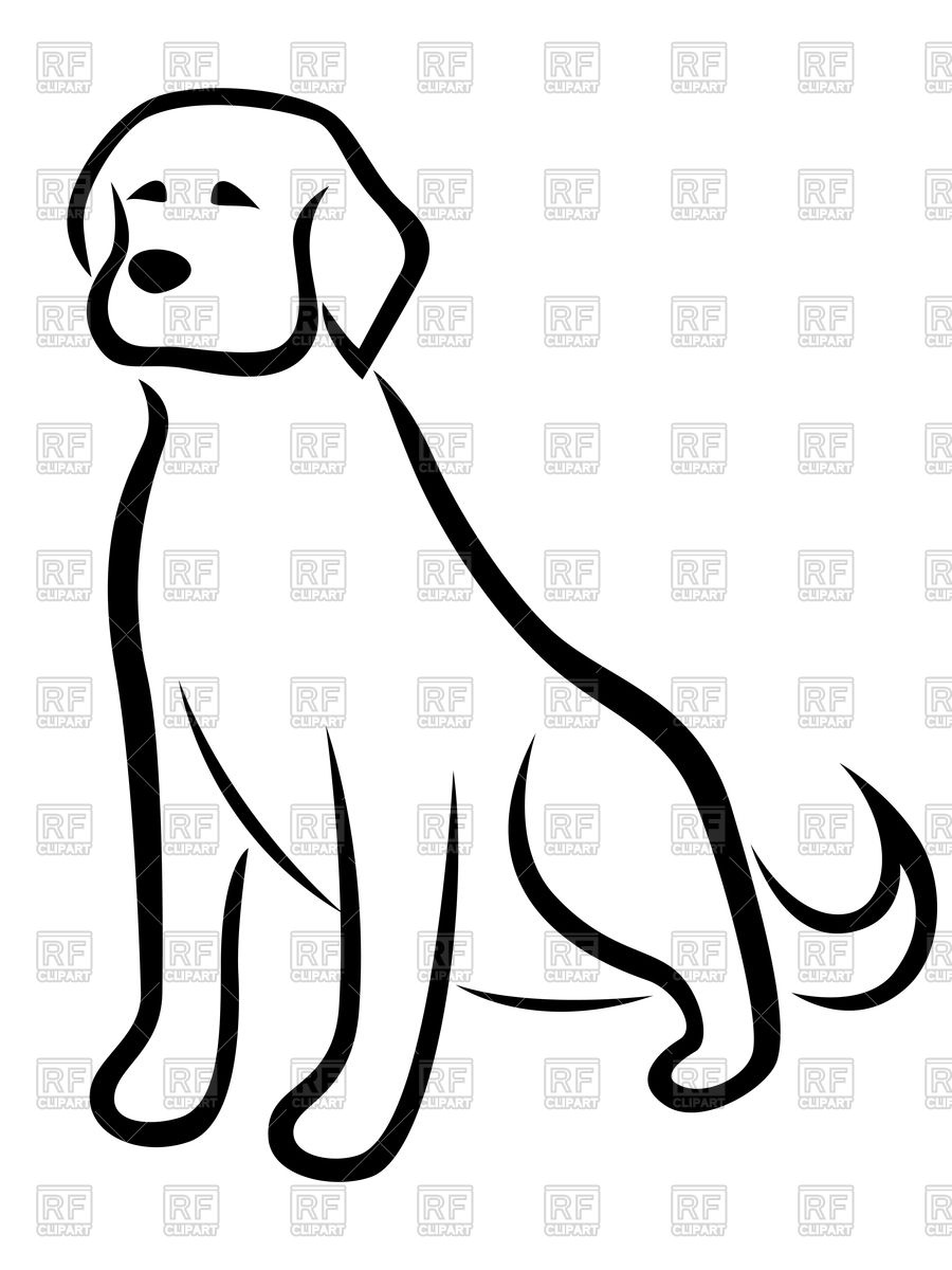 900x1200 Funny Dog Black Outline Vector Image Of Silhouettes, Outlines