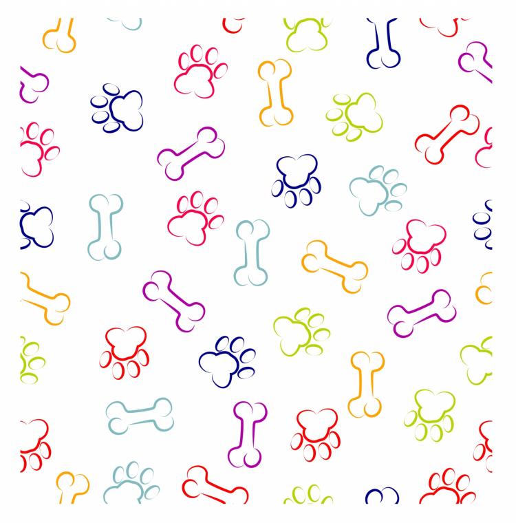 Dog Paw And Bone Stroke Seamless Pattern 750x760 Dog Paw And Bone Stroke Seamless Pattern