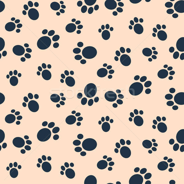 Dog Paw Print Vector Seamless Pattern Vector Illustration 600x600 Dog Paw Print Vector Seamless Pattern Vector Illustration
