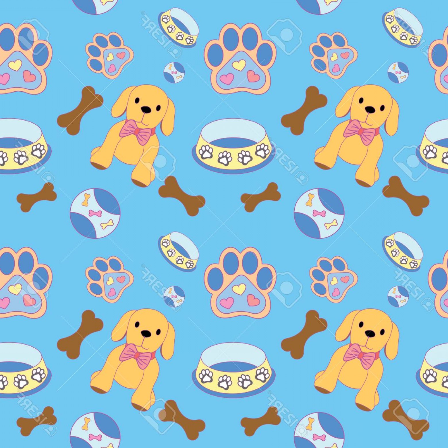 Photostock Vector Cute Seamless Dog Pattern With Dog Bone Paw 1560x1560 Photostock Vector Cute Seamless Dog Pattern With Dog Bone Paw