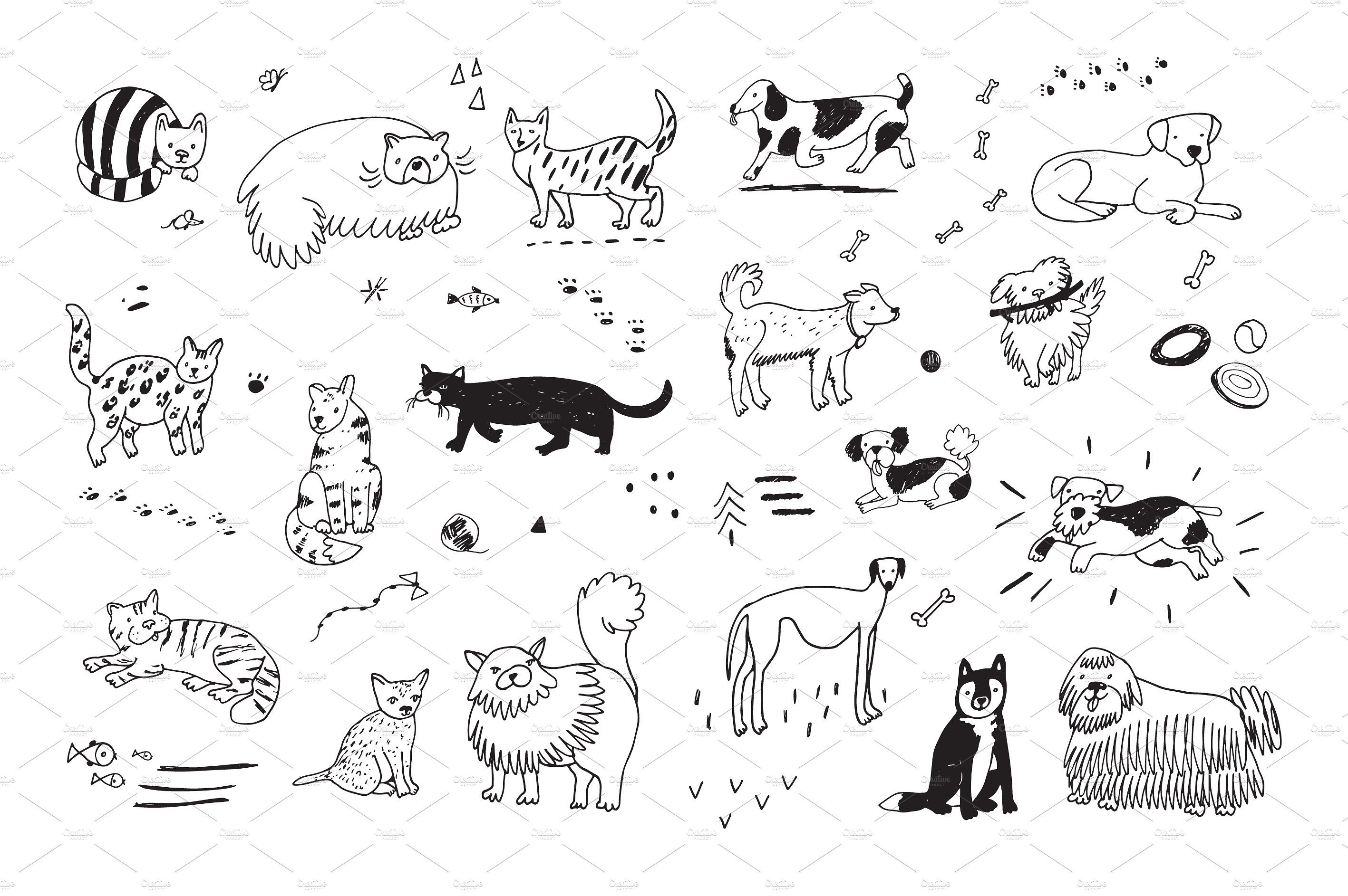 Black And White Vectors Patterns Dog Cat 2835x1886 Black And White Vectors Patterns Dog Cat