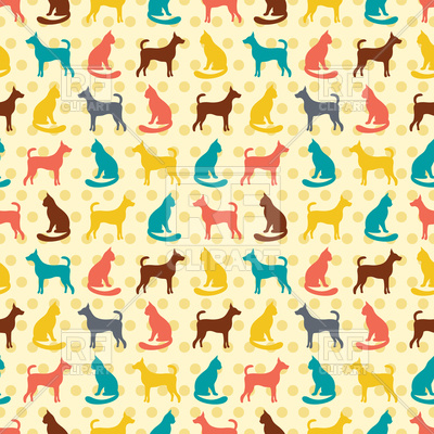 Seamless Motley Pattern Of Cat And Dog Silhouettes Vector Image 400x400 Seamless Motley Pattern Of Cat And Dog Silhouettes Vector Image