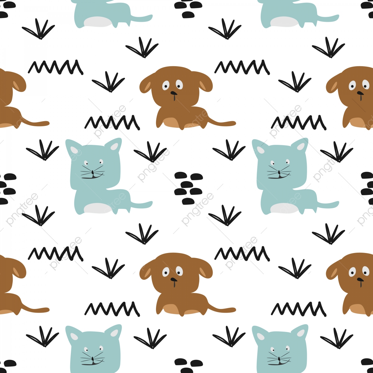 Cute Dog And Cat Seamless Pattern Vector For Baby Fashion 1200x1200 Cute Dog And Cat Seamless Pattern Vector For Baby Fashion