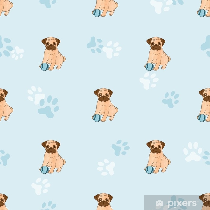Cute Pugs Seamless Pattern Vector Background With Dogs Wall 700x700 Cute Pugs Seamless Pattern Vector Background With Dogs Wall
