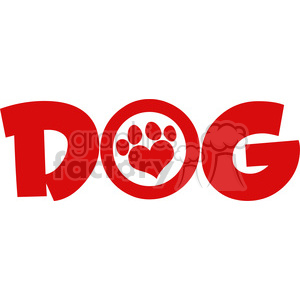 Dog Red Text With Love Paw Print Vector Illustration Isolated 300x300 Dog Red Text With Love Paw Print Vector Illustration Isolated