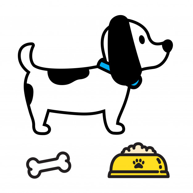 626x626 Dog Paw Vector Icon Logo Bone Bowl Food Symbol Cartoon Vector