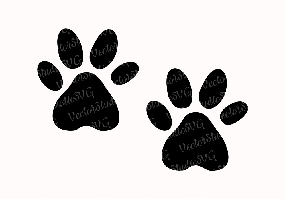 1000x700 Cat Paws Animal Paw Vector Clipart Dog Paws Png Silhouette Etsy