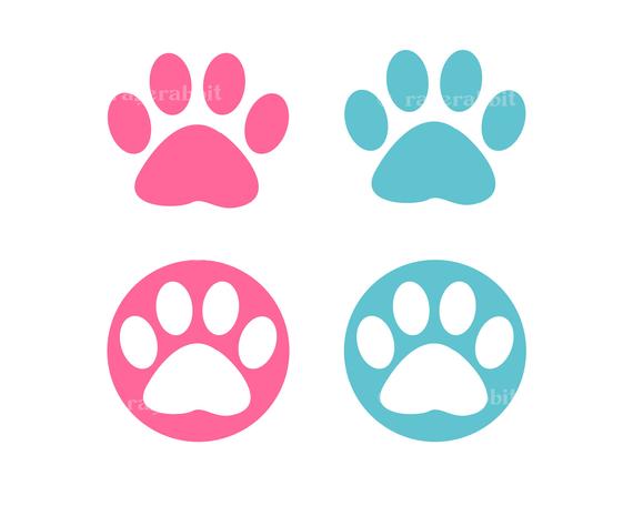 570x456 Paws Vector Print Clipart Paw Clip Art Dog Paw Dog Paw Etsy