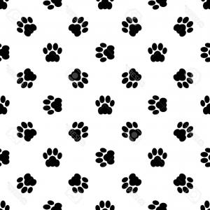 300x300 Photostock Vector Black Seamless Of Footstep Cat Paws Vector