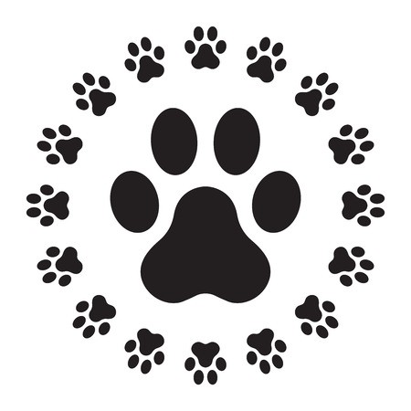 450x450 Dog Paw Logo Icon Paw Vector Cat Paw Illustration Cartoon Graphic