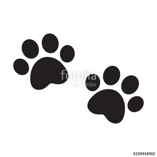 500x500 Dog Paw Vector Footprint Icon Logo French Bulldog Cat Puppy Kitten